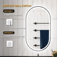 thumbnail image 4 of ANGELES HOME 20 x 36 Inch Oval Lighted Bathroom Vanity Mirror, Front and Backlit LED Mirror for Bathroom, Bathroom Lighted Mirror with Anti-Fog, 3 Colors Dimmable, Matte Black, 4 of 10
