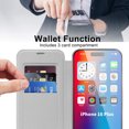 thumbnail image 4 of for iPhone 16 Case Compatible with Magsafe, Slim Fit Flip Protective PU Leather Wallet Case with RFID Blocking Card Slot Build-in Len Protector for iPhone 16, Gray, 4 of 8