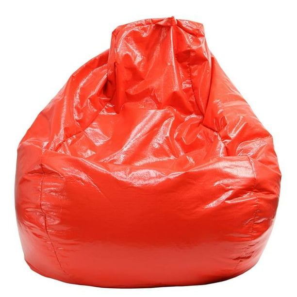 D2D Large Tear Drop Wet Look Vinyl Bean Bag Red
