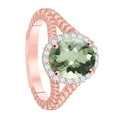 thumbnail image 3 of Mauli Jewels Rings for Women 1.45 Carat Diamond And Oval Shape Green Amethyst Ring 4 Prong 10KRG, 3 of 6