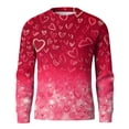 thumbnail image 5 of QHRMKOG Valentine's Day Sweater for Men Romantic Heart Graphic Pullover Loose Fit Long Sleeve Round Neck Sweaters Autumn Fashion Top Pink S, 5 of 6