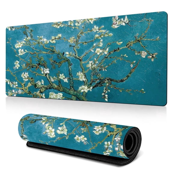 sixwipe Large Gaming Mouse Pad (XXL), Non Slip 35.4 x 15.7 inches Computer Pad for Desk with Coaster, 3mm Thickened Big Rubber Base Mouse Mat with Stitched Edges for Work, Game, Office, Home