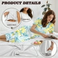thumbnail image 6 of DISNIMO Shark Monstera Printed Womens Pajama Sets Soft 2 Piece Pjs Set Short Sleeve Tops and Capri Pant Sleepwear for Home, 4XL, 6 of 7