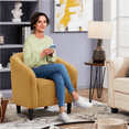 thumbnail image 5 of Yaheetech Set of 2 Upholstered Boucle Club Chair Accent Barrel Chair, Mustard Yellow, 5 of 9