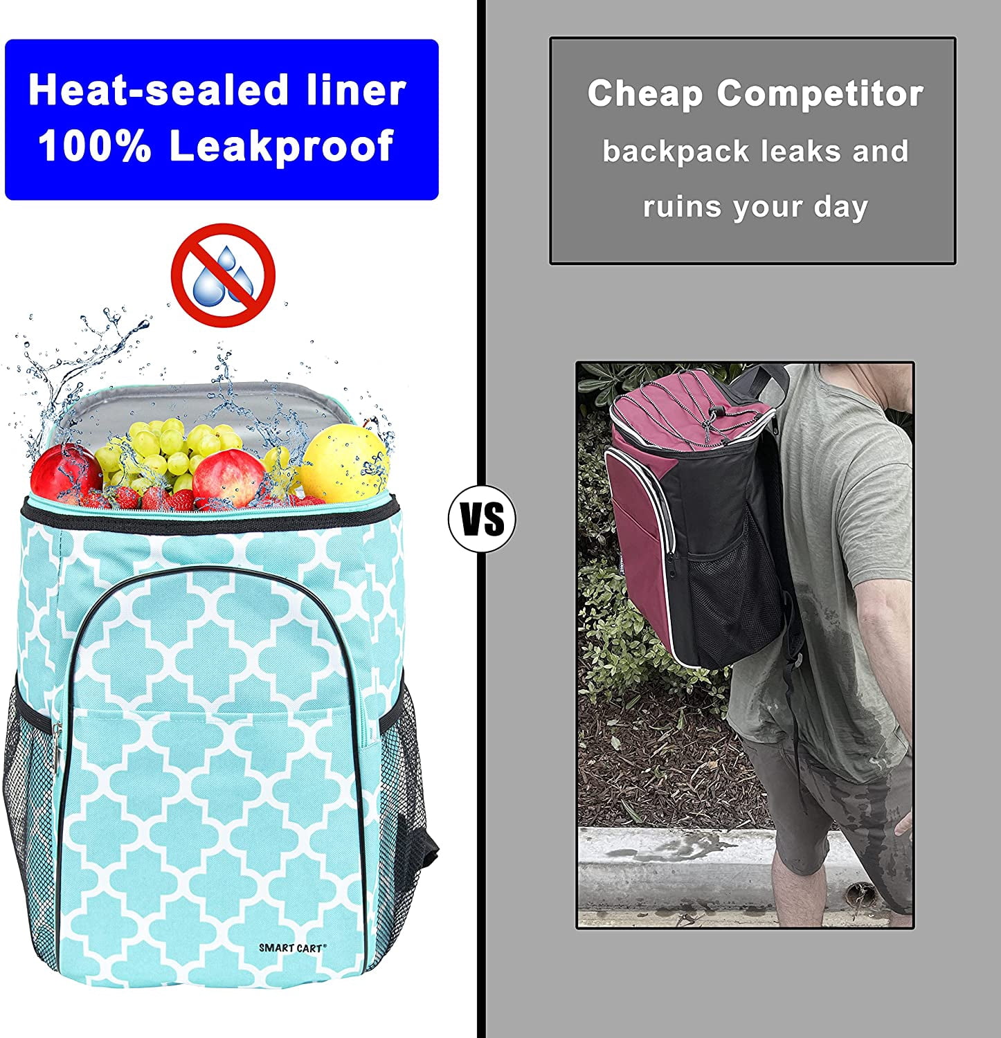 dbest products Unisex Moroccan Tile Leakproof Polyester Insulated Backpack Lunch Box