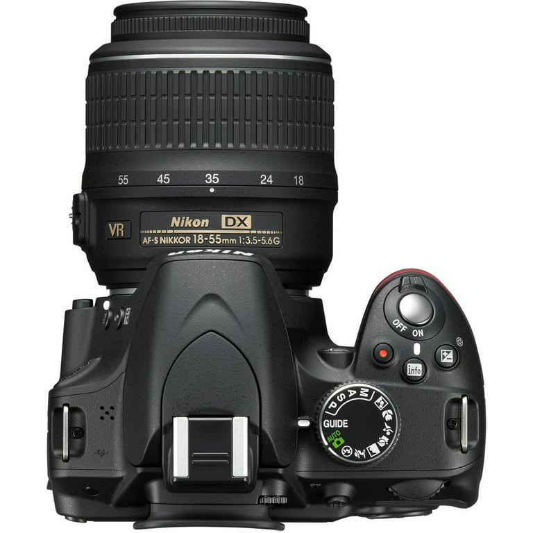 Nikon D3200 24.2 Megapixel Digital SLR Camera with Lens, 0.71, 2.17 (Lens  1), 2.17, 7.87 (Lens 2), Black 
