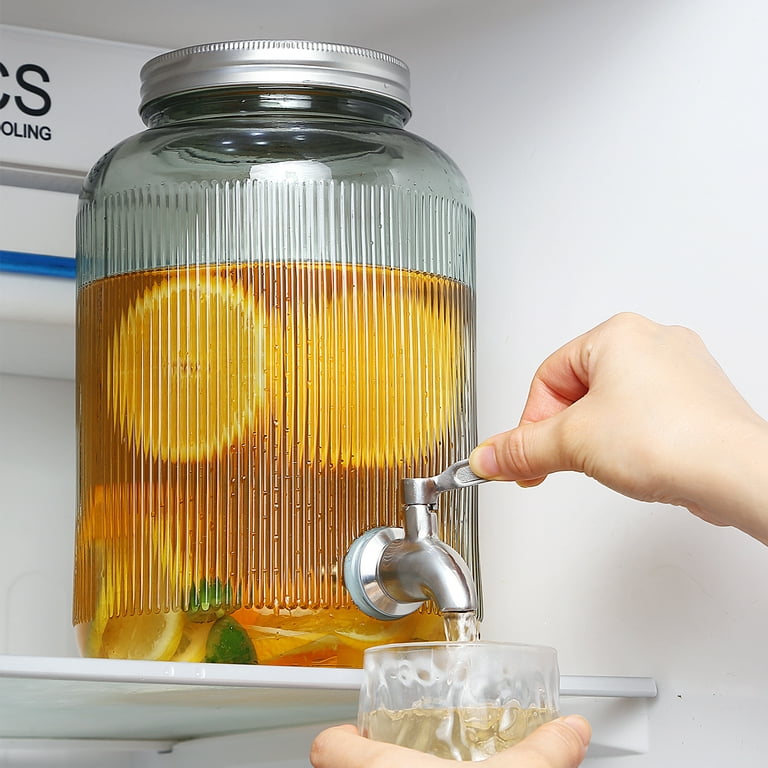 Mason Jar Glass Drink Dispenser with Stainless Steel Spigot | 1 Gallon