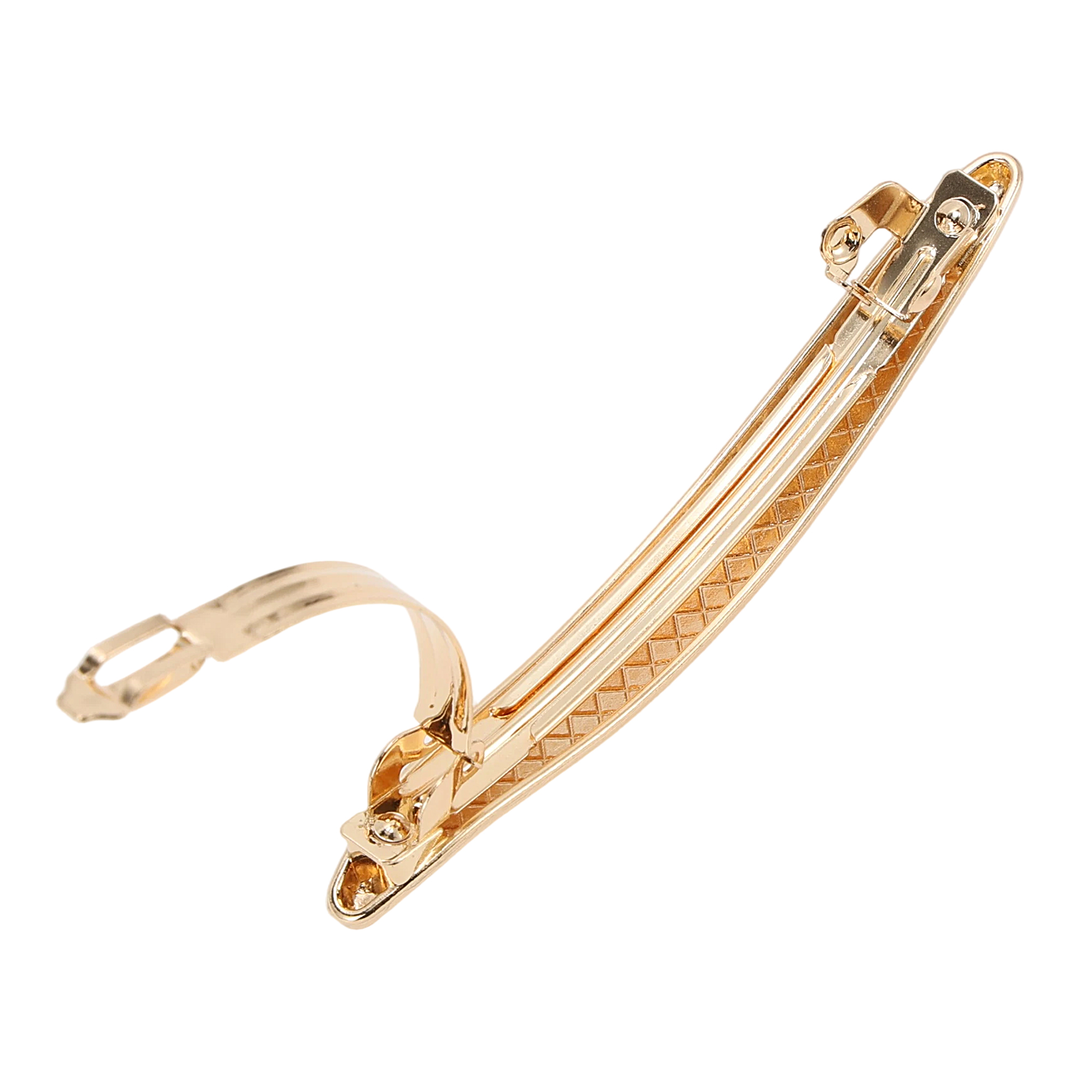 Unique Bargains Fashionable Hairstyles Grace Polished Wave Hair Barrettes Gold Tone