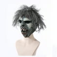 thumbnail image 3 of Máscara de zombi de terror, realista, de resina, cara aterradora con pelo gris, 3 of 4
