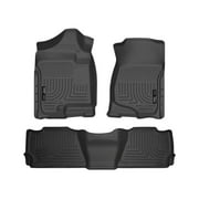 Husky Liners Weatherbeater Floor Mats | Fits 2007 - 2014 Chevrolet Suburban 1500 & GMC Yukon XL1500; 2007 - 2013 Cadillac Escalade EXT & Chevrolet Avalanche | Front & 2nd Row, 3-pc Black - 98261