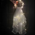 thumbnail image 2 of Velo de despedida de soltera, corona de flores y plumas con luz LED brillante, regalo para novia, decoración para fiesta de boda y compromiso, 2 of 4