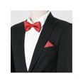 thumbnail image 7 of INSPIRE CHIC Men's Solid Color Necktie Pre-Tied Bow Tie and Pocket Square Set Ties for Wedding Business Red One Size, 7 of 7