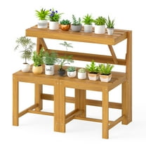 Gymax 3-in-1 Outdoor Acacia Wood Loveseat Bench Furnitur w/ Slatted Seat for Garden