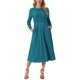 thumbnail image 1 of INSPIRE CHIC Vestidos de Otoño para Mujeres de Manga Larga Cuello Redondo Tejido A-Line Vestido Midi Casual XL Azul Lago, 1 of 6