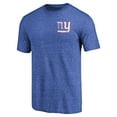 thumbnail image 2 of Men's Heathered Royal New York Giants Primary Logo Left Chest Distressed Tri-Blend T-Shirt, 2 of 3