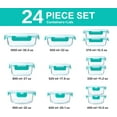 thumbnail image 5 of 24-Piece Glass Food Storage Containers with Lids, BPA-Free and Airtight Glass Meal Prep Containers Set  - Microwave, Oven and Freezer Safe, 5 of 6