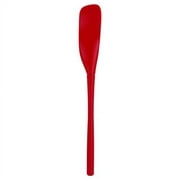 Tovolo Flex-Core All-Silicone Long-Handled Jar Scraper Spatula, Angled Turner Head, Kitchen Tool With Flat Back & Curved Front for Scooping & Scraping