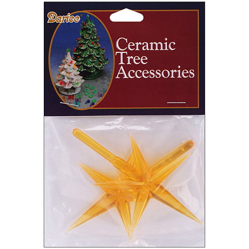 3 Ceramic Christmas Tree topper Steeple Village Craft Star Twist bulb pick small 