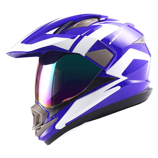 Mangen Carbon Fiber Full Face Helmet Dual Sport Motorcycle Helmet Off Road Bike Unisex-Adult Glass Red Line, S