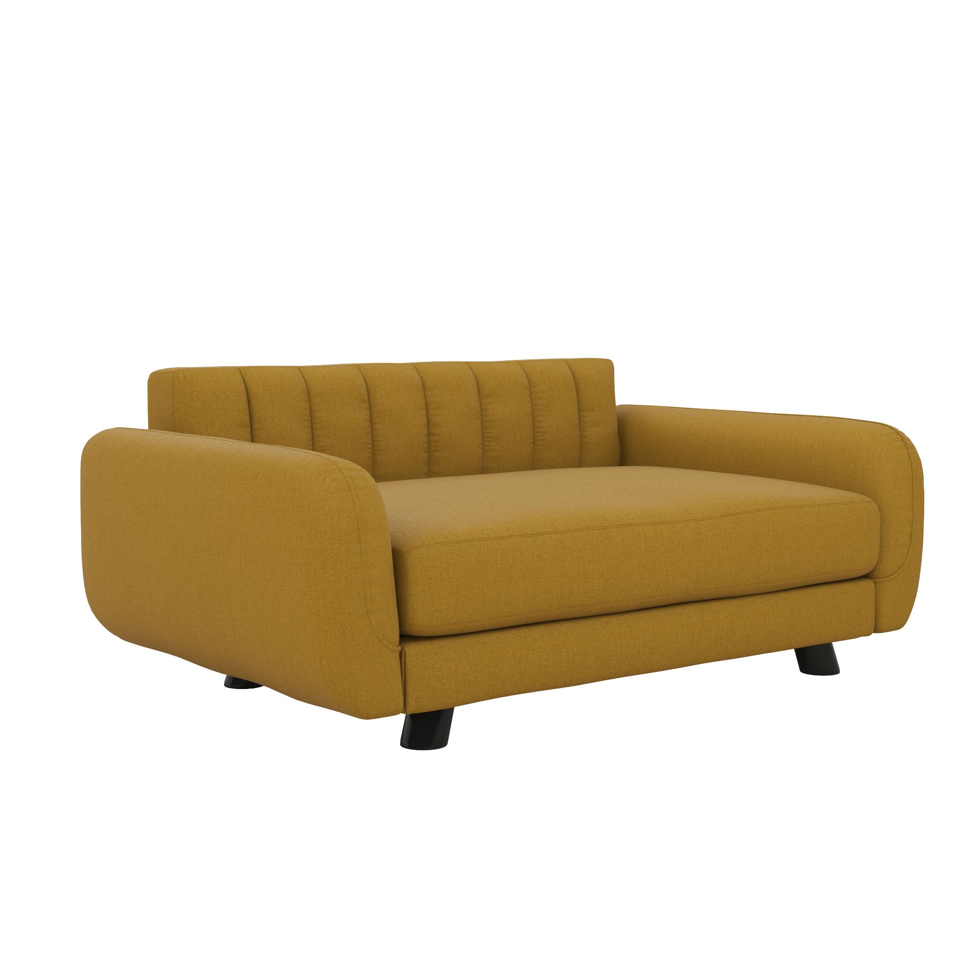 Novogratz Brittany Pet Sofa, Large Pet Bed, Mustard Yellow Linen