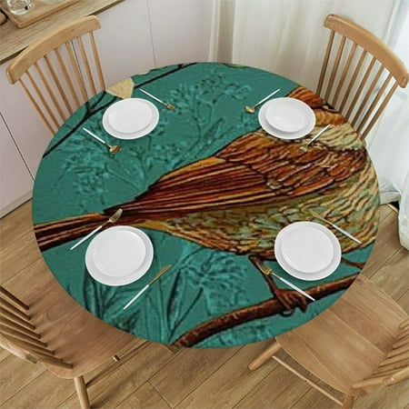 

SHERONV Flowers Round Table Cover Stain Resistant & Washable - Perfect for Indoor Outdoor Kitchen Dining Wedding Parties - 100% Polyester Tablecloths for Picnic Camping and Events 46 -50