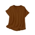 thumbnail image 5 of T Shirts for Women V Neck Short Sleeve Loose Blouses Casual Solid Color Summer Tunic Tops, L, 5 of 7