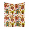 thumbnail image 1 of Fall Soft Flannel Fleece Throw Blanket, Vintage Ornate Large Eyed Nocturnal Animal Owls on the Background Print, Cozy Plush for Indoor and Outdoor Use, 50" x 70", Multicolor, by Ambesonne, 1 of 6