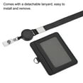thumbnail image 4 of Uxcell 10.4cm Horizontal Badge Holder PU Leather ID Holder Retractable with 2 Slots and Neck Lanyard Black, 4 of 7