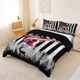 thumbnail image 3 of Castle Fairy Patriotic Bass Print Duvet Cover King,Flag Fish Pine Deer Black Wall Graphic King Bedding,Red Black,Black Reversible,3 Pieces,No Comforter,1 Duvet Cover and 2 Pillowcases, 3 of 6