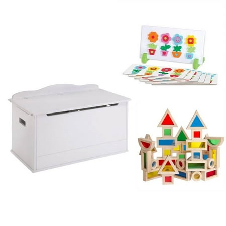 Kids Toy Set With Storage Bench In White Walmart Com