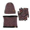 thumbnail image 2 of Winter Beanies Hats Hat Scarf Gloves Set Warm Knit Neck Warmer Wool Thermal Cap Outdoor Sport Ski Bike Mittens Men Women Caps For Men Women Fashion Hot Pink, 2 of 4