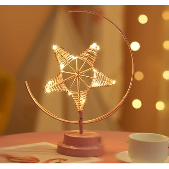 LINLIN Bedside Light Desk Lamp, Rattan Decor Night Light LED Table Lamps for Home Drawing Room Nursery Bedroom
