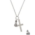 thumbnail image 2 of Delight Jewelry Silvertone Fu Dog I Have Plans for You Engraved Cross Zoey Necklace, 28", 2 of 4