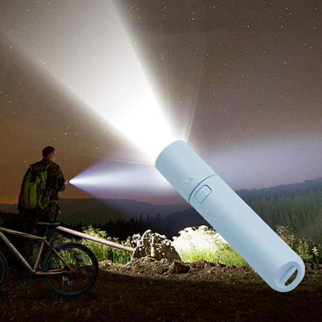 Qaailabf Mini LED Rechargeable Flashlight 100 Lumens USB Charging Keychain Light with 3 Modes Zoomable Aluminum Alloy IP65 Waterproof Emergency Torch 400mAh Battery 6Hr Runtime Blue Pink Green 3.7