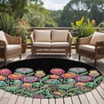 thumbnail image 4 of Round Rugs 7Ft, Boho Tulip Flower Round Area Rug Washable Indoor Throw Carpet, Spring Watercolor Abstract Floral Plant Large Non Slip Circle Rug for Dining Room Playroom Home Decor Aesthetic, 4 of 8