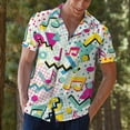 thumbnail image 6 of Colorful Back to 80's Hawaiian Shirt for Men Music Radio Skateboard Mens Hawaiian Shirts Short Sleeve Button Down Shirt Men, 6 of 7