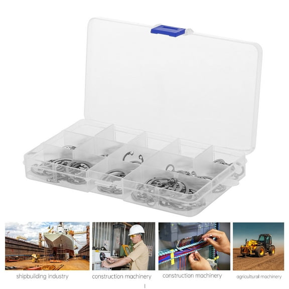 HEATSHAKING 150pcs Stainless Steel Snap Rings Shaft Retainer Ring Set 3Pack