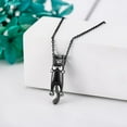 thumbnail image 2 of JUSORA Cat Necklace 925 Sterling Silver Black Cat Pendant Necklace Animal Jewelry for Women, 2 of 6