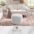 thumbnail image 2 of Denis Ottoman Pure White Linen 26L x 23.2W x 16.5H Upholstered SlipcoverSkirted, 2 of 9