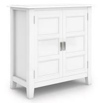 Pemberly Row Solid Wood 30"w Transitional Low Storage Cabinet in White