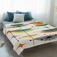 thumbnail image 4 of Boho Teal Yellow Orange Grey Blanket Soft Cozy Warm Throw Blanket for Couch, Plush Fuzzy Flannel Fleece Blankets for Sofa, Middle Century Geometric Bed Blankets Lightweight Gifts for Women, 50"x60", 4 of 9