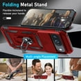 thumbnail image 5 of KOMI Case Compatible with Google Pixel 9/9 Pro Built in Slide Camera Lens Cover+Screen Protector+Finger Ring Holder Kickstand,Heavy Duty Shockproof Full Body Protective Phone Cover, Red, 5 of 5