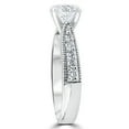 thumbnail image 2 of Silvago Jewel 1 Ct Round Cut Lab Created Simulated Diamond Ring - 14K White Gold Plated Prong Setting - Perfect for Engagement, Wedding Anniversary, Birthday Gifts for Women or Special Occasions, 2 of 3
