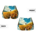 thumbnail image 3 of Sikiie Clear Sky Sunflower Print Workout Shorts Women Scrunch Butt Gym Shorts Seamless High Waist Tummy Control Yoga Biker Athletic Shorts, 3 of 5