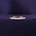 thumbnail image 4 of 1/4 cttw Round Lab Created Moissanite Diamond Half Eternity Wedding Stackable Band Ring for Women 14k Rose Gold Over Sterling Silver (0.25 Cttw) Ring Size-5, 4 of 4
