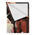 thumbnail image 2 of African Soft Flannel Fleece Throw Blanket, Jazz Singer Woman Performing on the Grunge Background Musical Sound Illustration, Cozy Plush for Indoor and Outdoor Use, 70" x 90", Black Red, by Ambesonne, 2 of 5