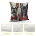 thumbnail image 4 of Qinduosi Watercolor Dog Throw Pillow Covers - Valentine's Day Outdoor Pillow Cases Dogs with Glasses Cushion Covers, 4 of 5