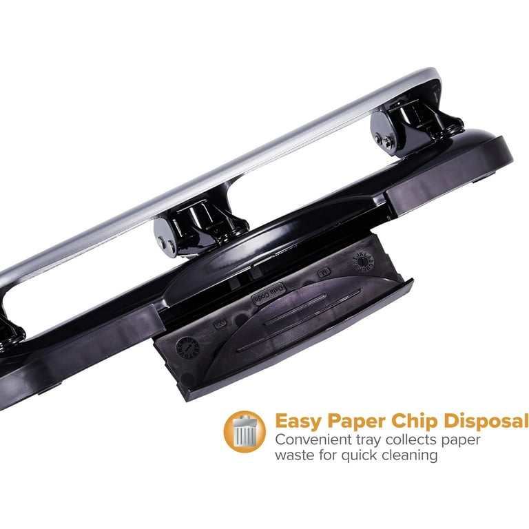 PaperPro 20-Sheet Capacity ProPunch Three-Hole Punch, Black/Silver