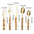 thumbnail image 2 of Bamboo Handle Kitchen Stainless Steel Silverware Tableware Flatware Cutlery Knives Forks Spoons Set, 2 of 8