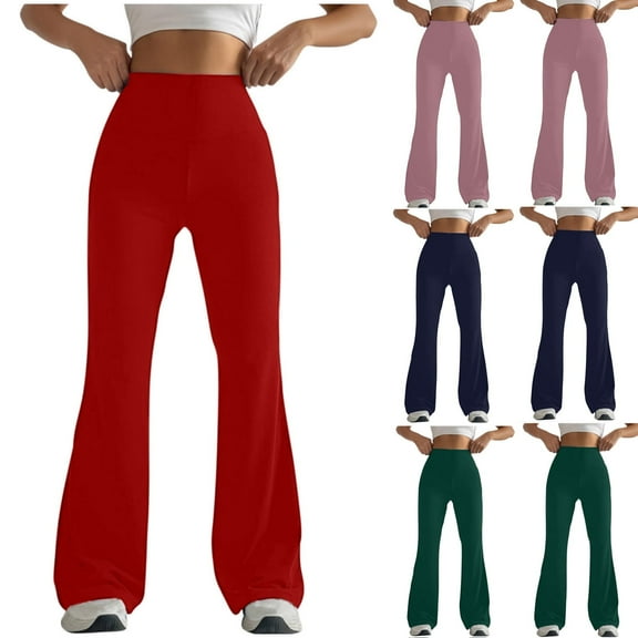 ATENAR Leggings for Women,Red Leggings Women,Yoga Pants for Women,Butt Lifting,Comfort Fit,Solid,S(US:4)
